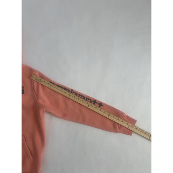 CARHARTT WOMENS PULLOVER HOODIE PEACH AND GRAY SIZE M RELAXED FIT - Picture 9 of 13